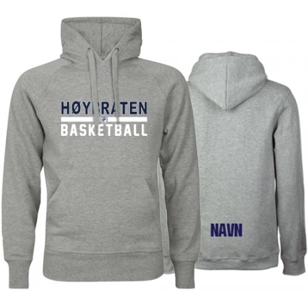 Høybråten hettegenser - gråmelert