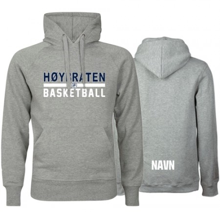 Høybråten hettegenser - gråmelert