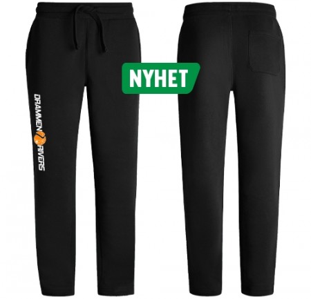 Drammen joggebukse (rette ben) - sort
