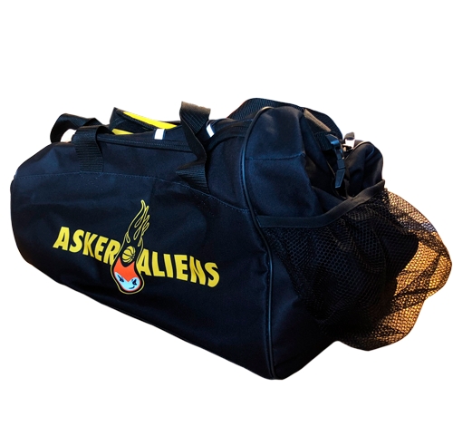 Spesialprodusert basketball bag for Asker Aliens. NB! Ved trykk av personlig navn frafaller bytterett.